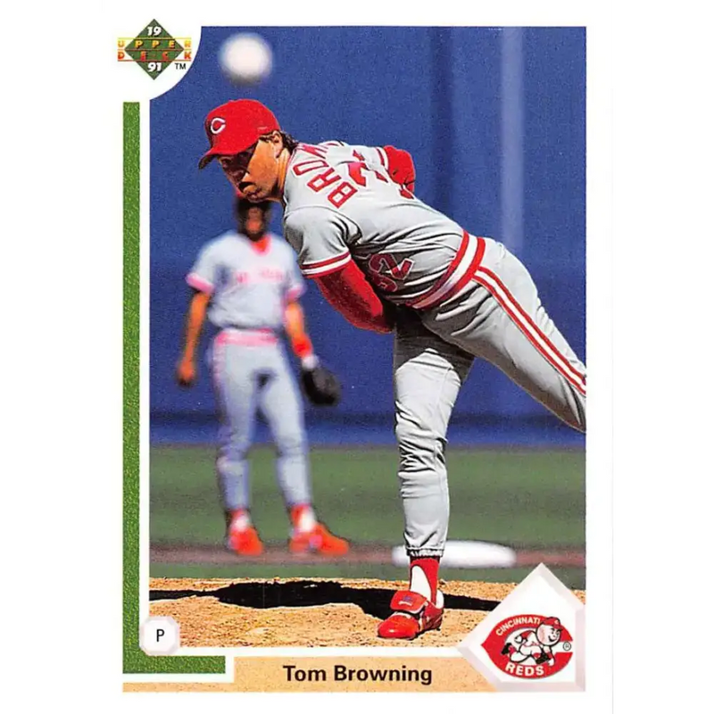 1991 Upper Deck #633 Tom Browning EX Excellent Cincinnati Reds Baseball Card - Baseball Card Single