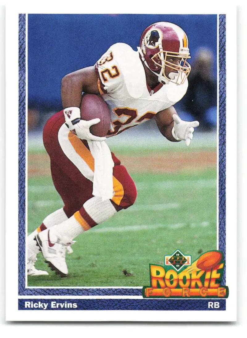 1991 Upper Deck #640 Ricky Ervins NM-MT RC Rookie Washington Redskins Football Card - Football Card Single