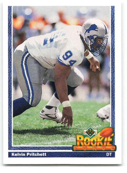 1991 Upper Deck #641 Kelvin Pritchett NM-MT RC Rookie Detroit Lions Football Card - Football Card Single