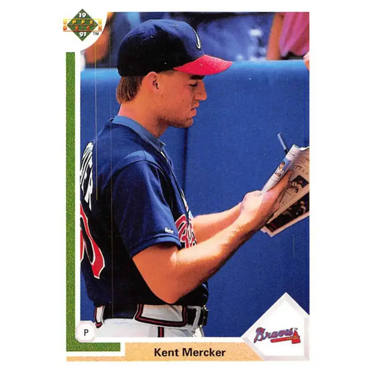 1991 Upper Deck #642 Kent Mercker EX Excellent Atlanta Braves Baseball Card