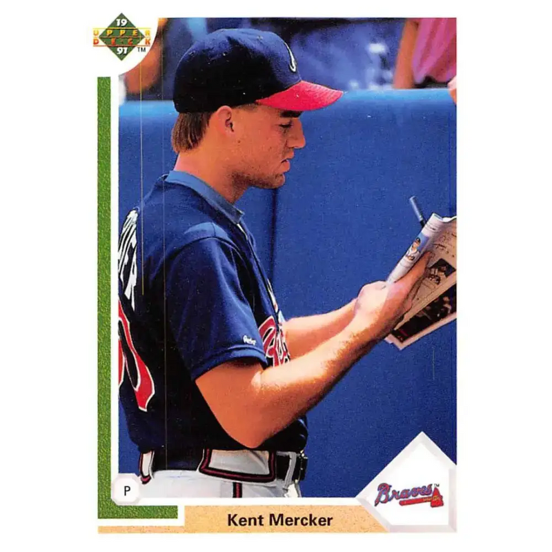 1991 Upper Deck #642 Kent Mercker EX Excellent Atlanta Braves Baseball Card - Baseball Card Single