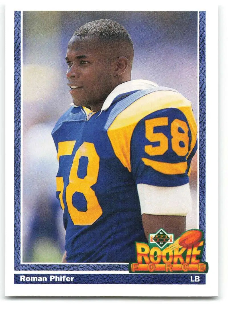 1991 Upper Deck #642 Roman Phifer NM-MT RC Rookie Los Angeles Rams Football Card - Football Card Single