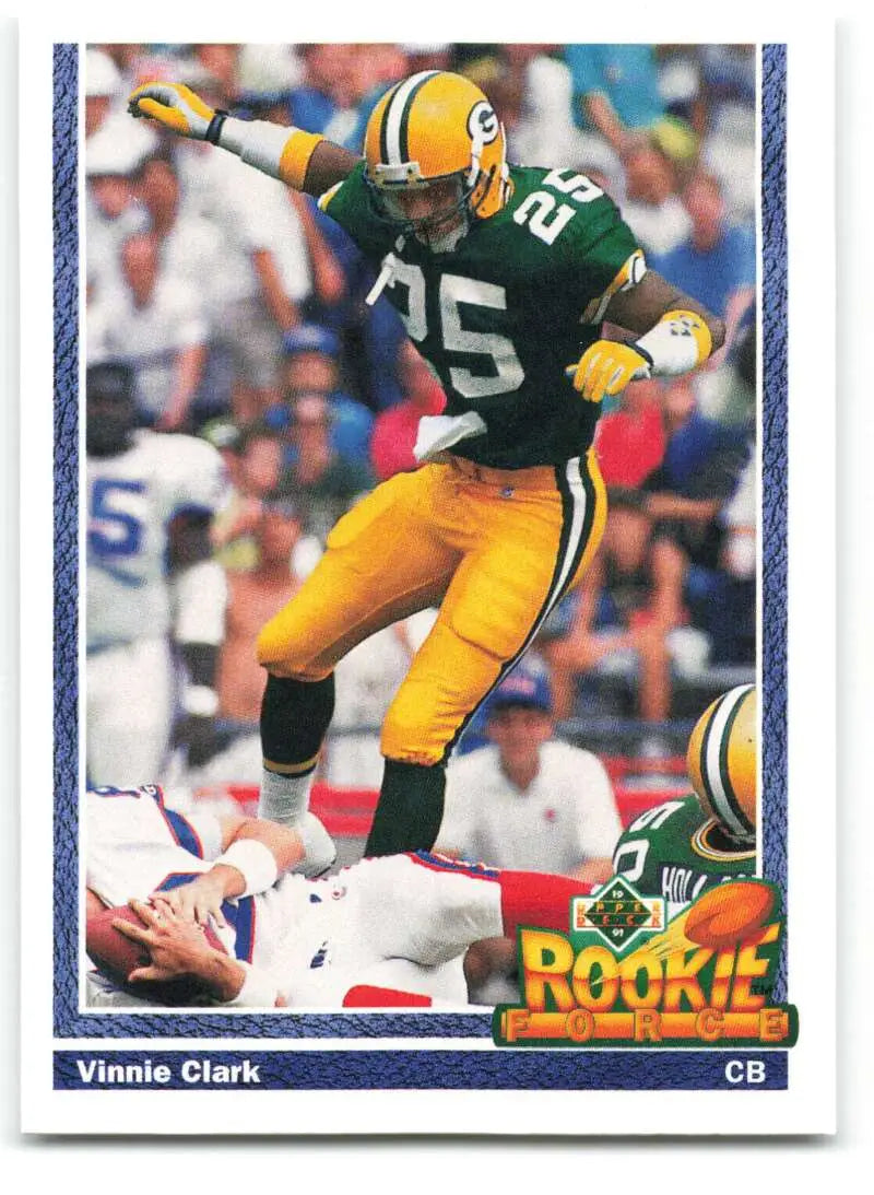 1991 Upper Deck #645 Vinnie Clark NM-MT RC Rookie Green Bay Packers Football Card - Football Card Single