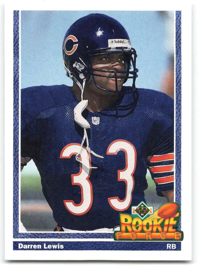 1991 Upper Deck #650 Darren Lewis NM-MT RC Rookie Chicago Bears Football Card - Football Card Single