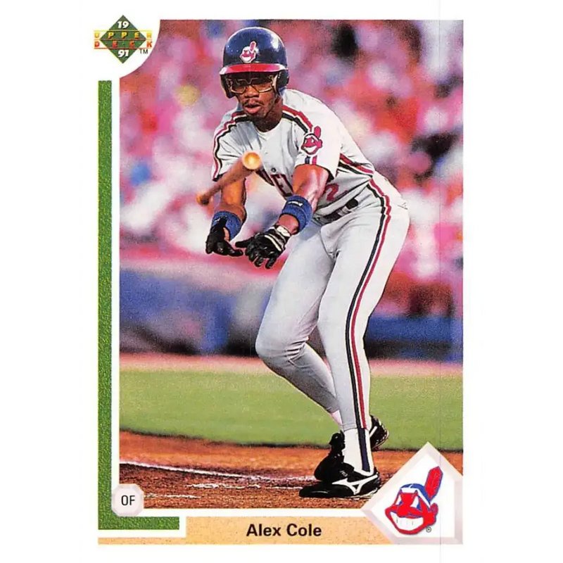 1991 Upper Deck #654 Alex Cole EX Excellent Cleveland Indians Baseball Card - Baseball Card Single