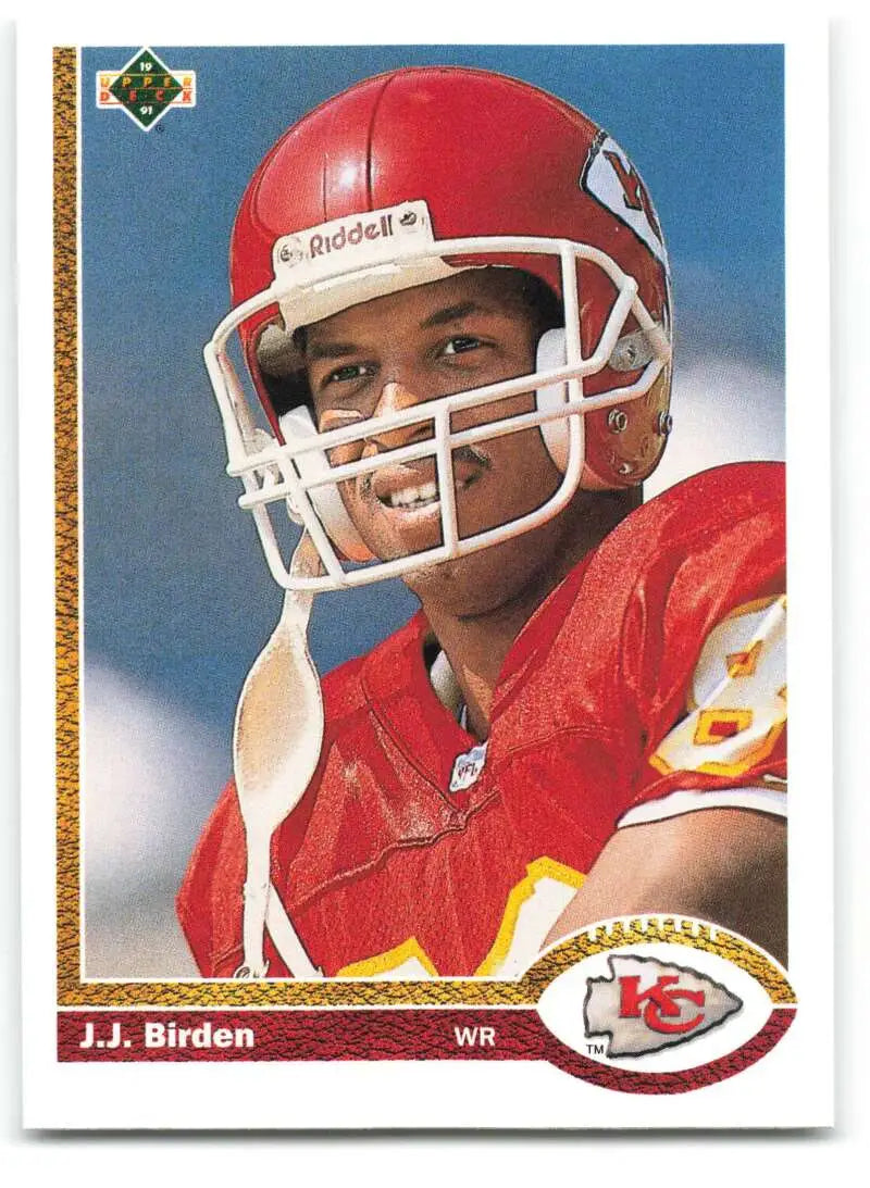 1991 Upper Deck #661 J.J. Birden NM-MT RC Rookie Kansas City Chiefs Football Card - Football Card Single