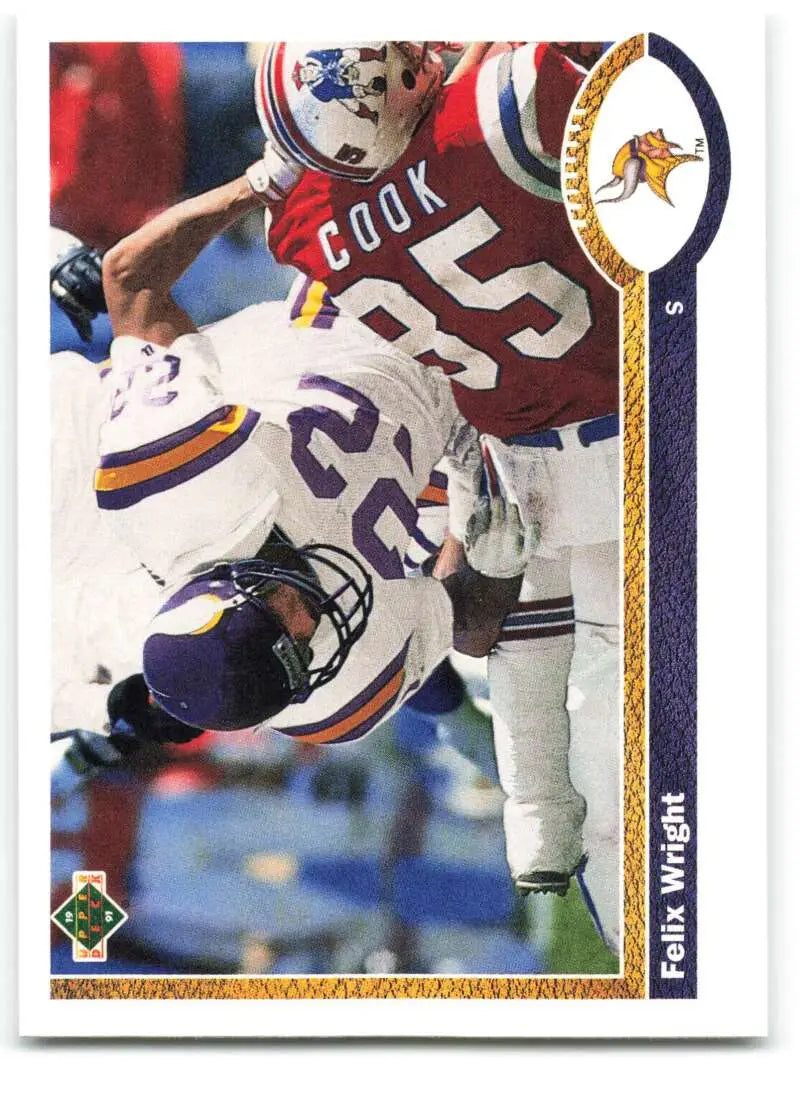 1991 Upper Deck #663 Felix Wright NM-MT Minnesota Vikings Football Card - Football Card Single