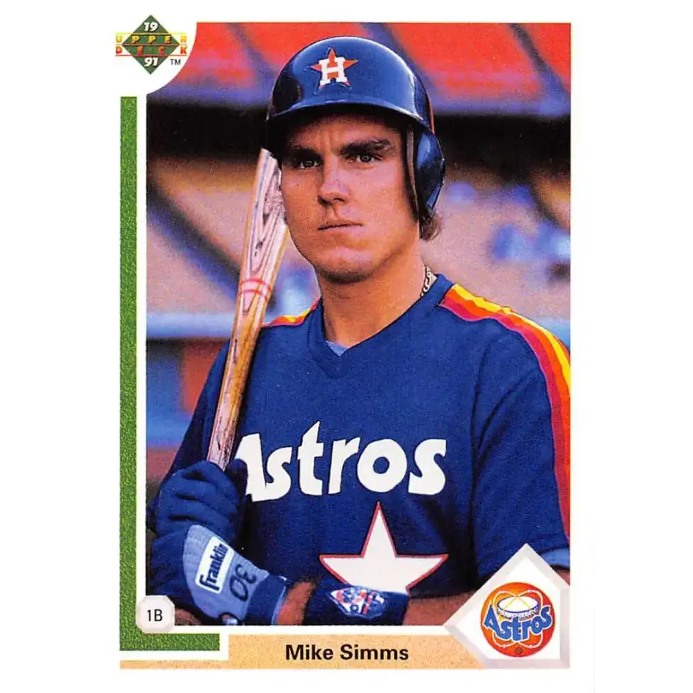 1991 Upper Deck #664 Mike Simms EX Excellent RC Rookie Houston Astros Baseball Card - Baseball Card Single