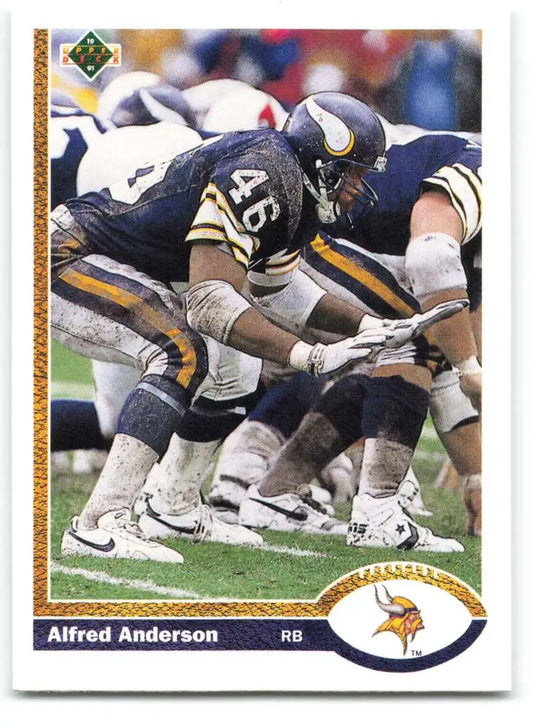 1991 Upper Deck #666 Alfred Anderson NM-MT Minnesota Vikings Football Card - Football Card Single