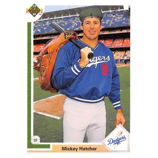 1991 Upper Deck #666 Mickey Hatcher NM-MT Los Angeles Dodgers Baseball Card - Baseball Card Single