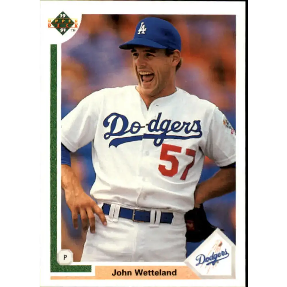 1991 Upper Deck #668 John Wetteland EX Excellent Los Angeles Dodgers Baseball Card - Baseball Card Single