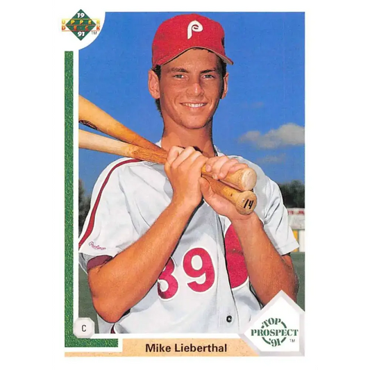 1991 Upper Deck #67 Mike Lieberthal EX Excellent RC Rookie Philadelphia Phillies Baseball Card