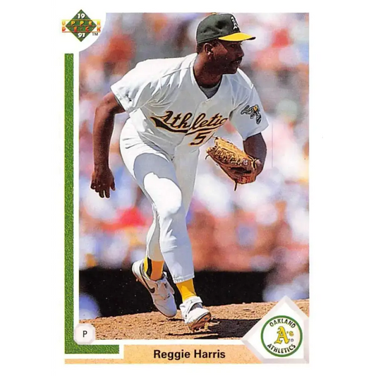 1991 Upper Deck #672 Reggie Harris EX Excellent Oakland Athletics Baseball Card - Baseball Card Single
