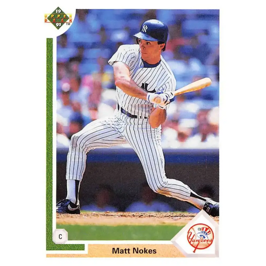 1991 Upper Deck #673 Matt Nokes EX Excellent New York Yankees Baseball Card - Baseball Card Single