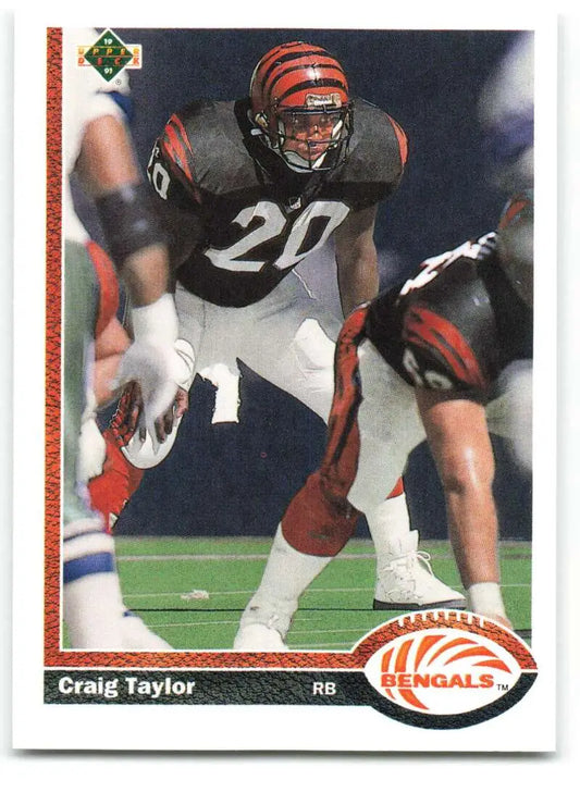 1991 Upper Deck #676 Craig Taylor NM-MT RC Rookie Cincinnati Bengals Football Card - Football Card Single