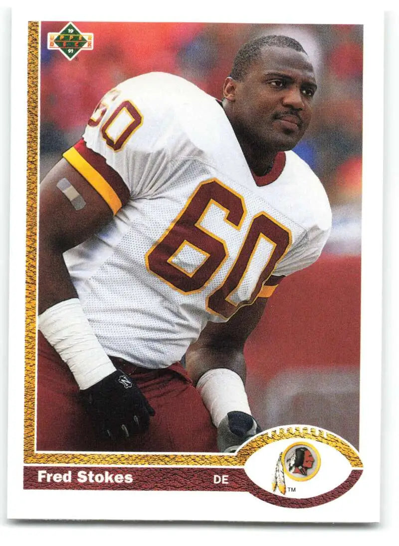 1991 Upper Deck #68 Fred Stokes NM-MT RC Rookie Washington Redskins Football Card - Football Card Single