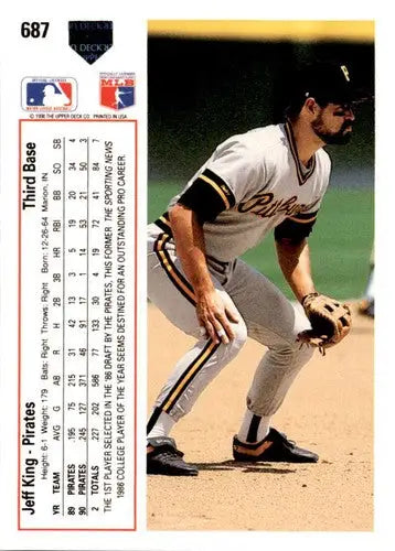 Jeff King baseball card from 1991 Upper Deck with original gloss product shot