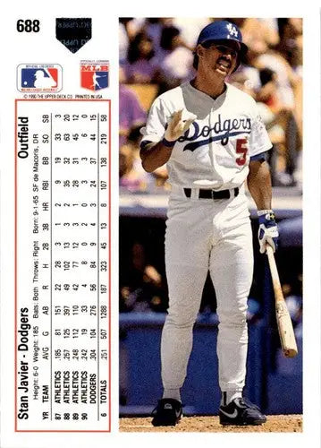 1991 Upper Deck Stan Javier baseball card with original gloss for collectors