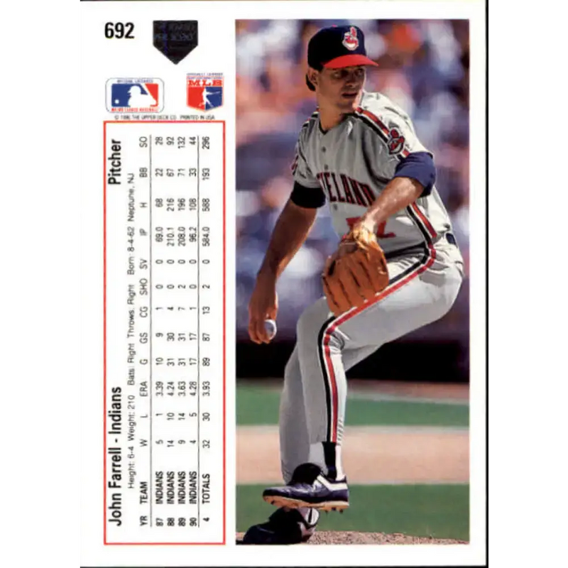 1991 Upper Deck #692 John Farrell NM-MT Cleveland Indians Baseball Card - Baseball Card Single
