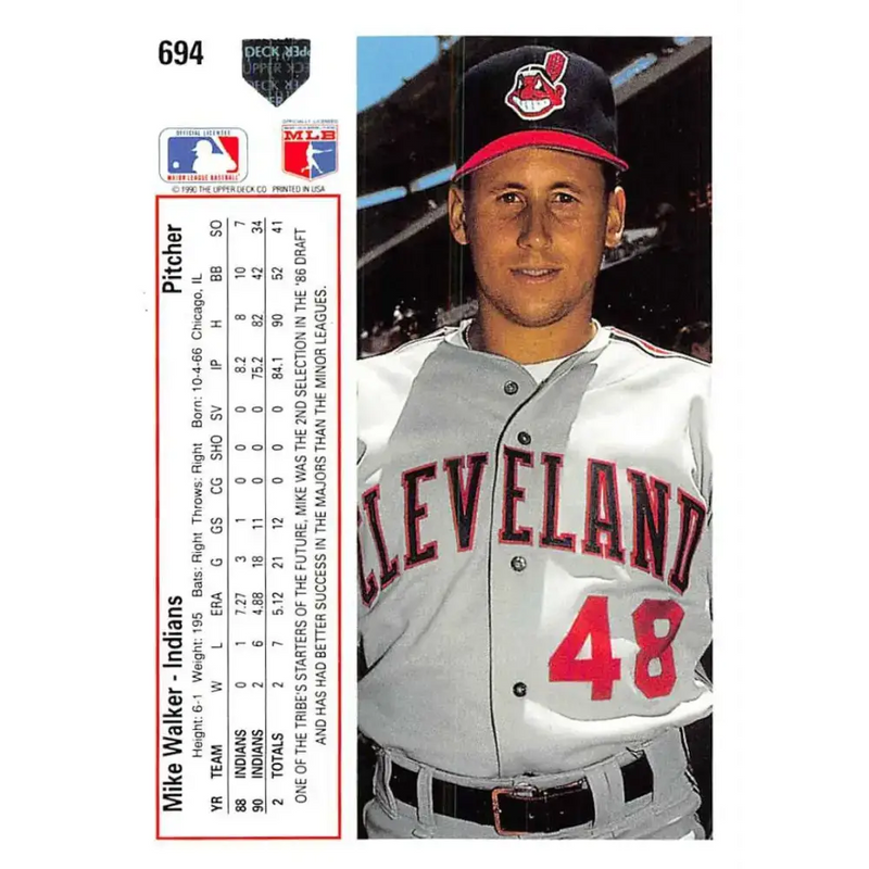 1991 Upper Deck #694 Mike Walker EX Excellent Cleveland Indians Baseball Card