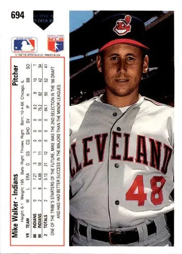 1991 Upper Deck Mike Walker baseball card with original gloss ID 45686