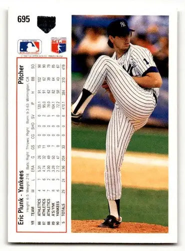 Original gloss 1991 Upper Deck Eric Plunk New York Yankees baseball card