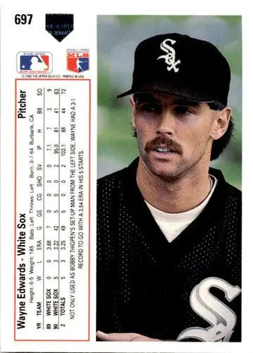 Original gloss of Wayne Edwards baseball card from 1991 Upper Deck #697