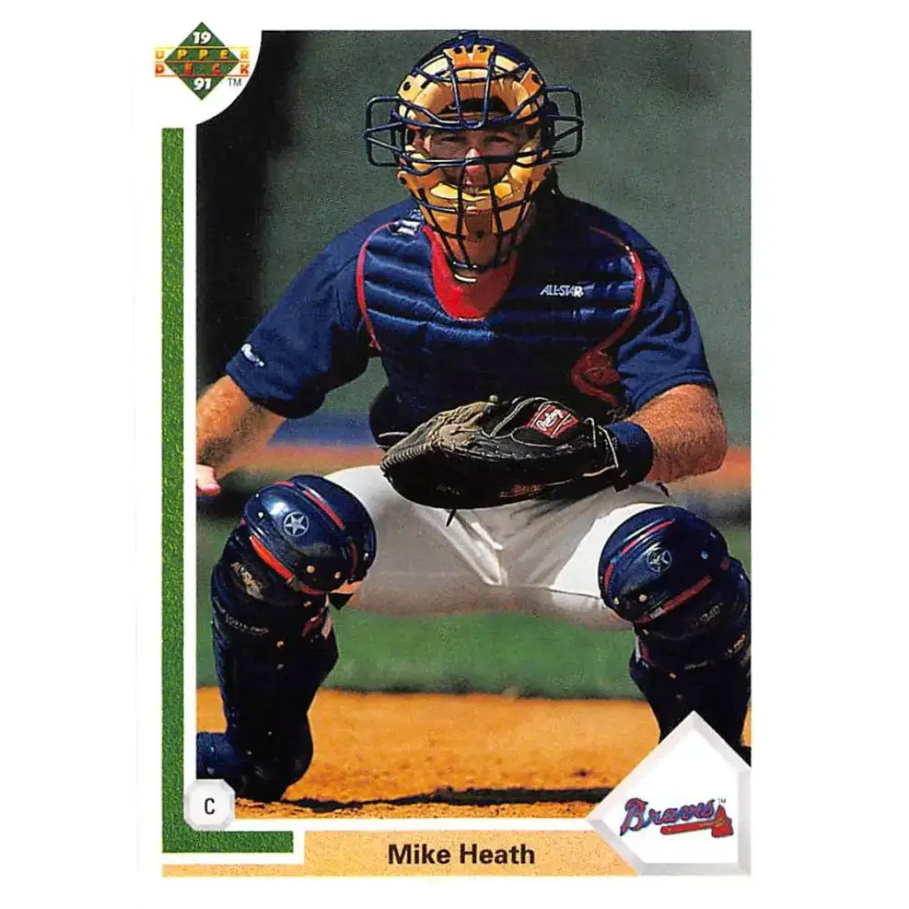 1991 Upper Deck #701 Mike Heath EX Excellent Atlanta Braves Baseball Card - Baseball Card Single