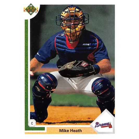 1991 Upper Deck #701 Mike Heath EX Excellent Atlanta Braves Baseball Card