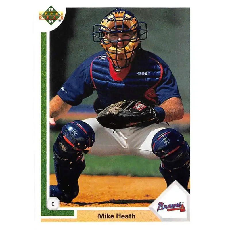 1991 Upper Deck #701 Mike Heath EX Excellent Atlanta Braves Baseball Card - Baseball Card Single