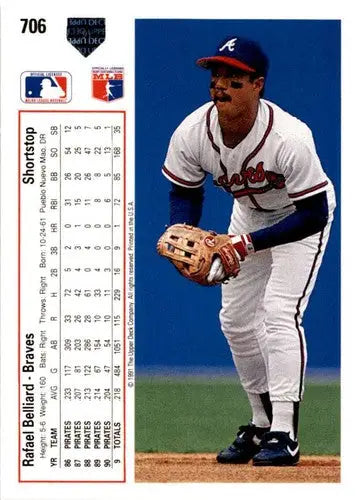 1991 Upper Deck Rafael Belliard baseball card with original gloss front view