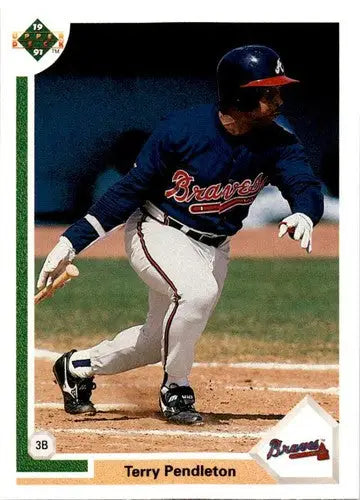 Original gloss Upper Deck Terry Pendleton baseball card from 1991 Upper Deck #708