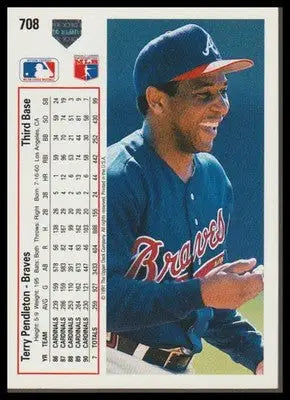 1991 Upper Deck #708b Terry Pendleton - Baseball Card Single