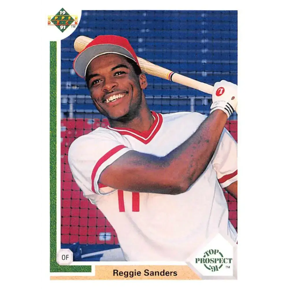 1991 Upper Deck #71 Reggie Sanders EX Excellent RC Rookie Cincinnati Reds Baseball Card - Baseball Card Single