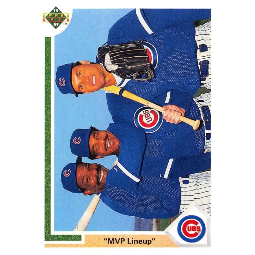 1991 Upper Deck #725 Andre Dawson/George Bell/Ryne Sandberg EX Excellent Chicago Cubs Baseball Card - Baseball Card