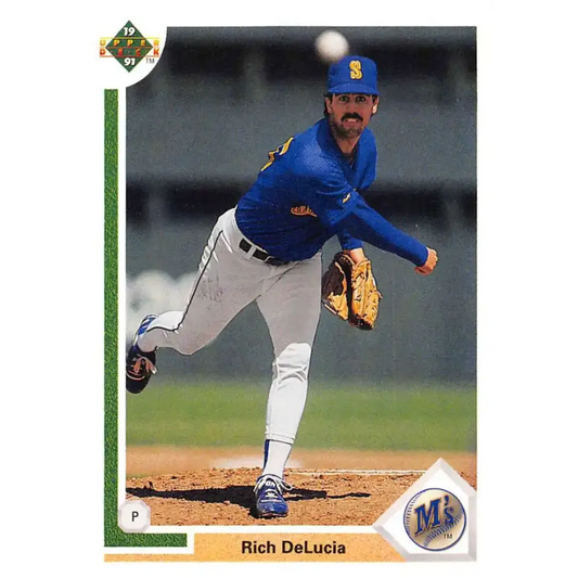 1991 Upper Deck #727 Rich DeLucia EX Excellent RC Rookie Seattle Mariners Baseball Card