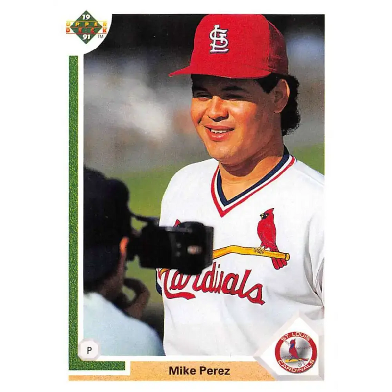 1991 Upper Deck #728 Mike Perez EX Excellent RC Rookie St. Louis Cardinals Baseball Card - Baseball Card Single