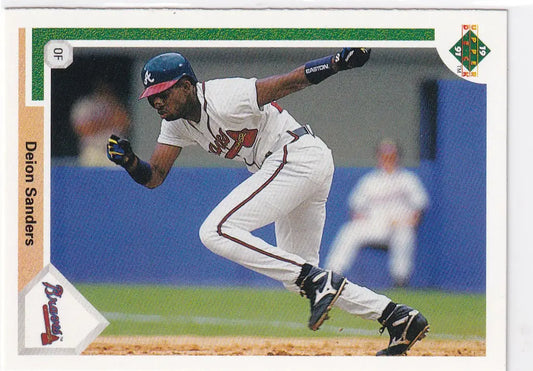 1991 UPPER DECK #743 DEION SANDERS- ATLANTA BRAVES - Baseball Card Single