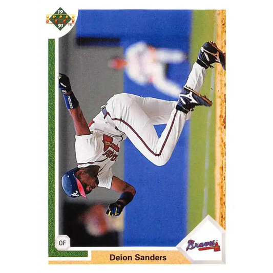 1991 Upper Deck #743 Deion Sanders NM-MT Atlanta Braves Baseball Card - Baseball Card Single