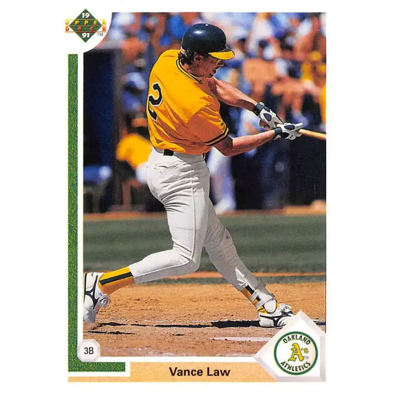 1991 Upper Deck #760 Vance Law EX Excellent Oakland Athletics Baseball Card - Baseball Card Single