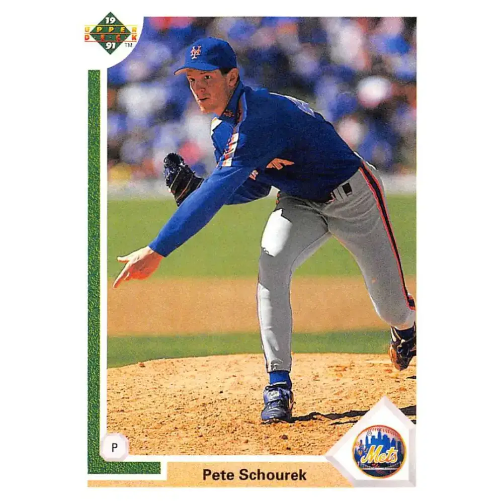 1991 Upper Deck #766 Pete Schourek EX Excellent RC Rookie New York Mets Baseball Card - Baseball Card Single
