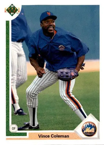 Original gloss 1991 Upper Deck Vince Coleman baseball card product image