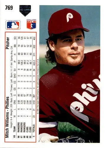 1991 Upper Deck #769 Mitch Williams ID:45724 - Baseball Card Single