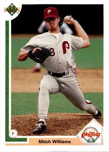 Original gloss 1991 Upper Deck Mitch Williams baseball card ID 45725