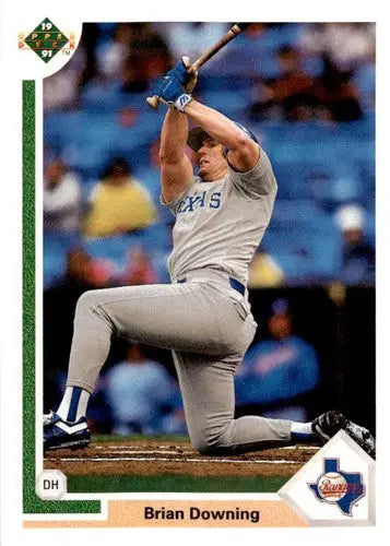 Original gloss 1991 Upper Deck Brian Downing baseball card featuring unique design