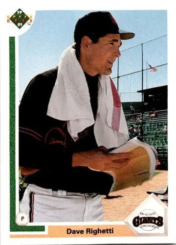 1991 Upper Deck Dave Righetti baseball card with original gloss ID 45712
