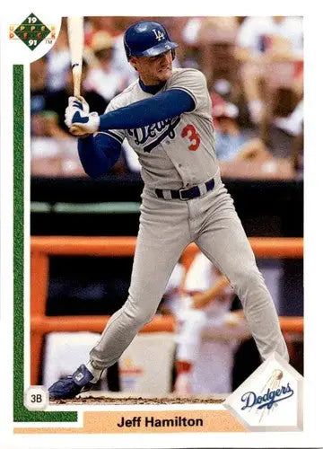1991 Upper Deck Jeff Hamilton baseball card with original gloss displaying ID 45711