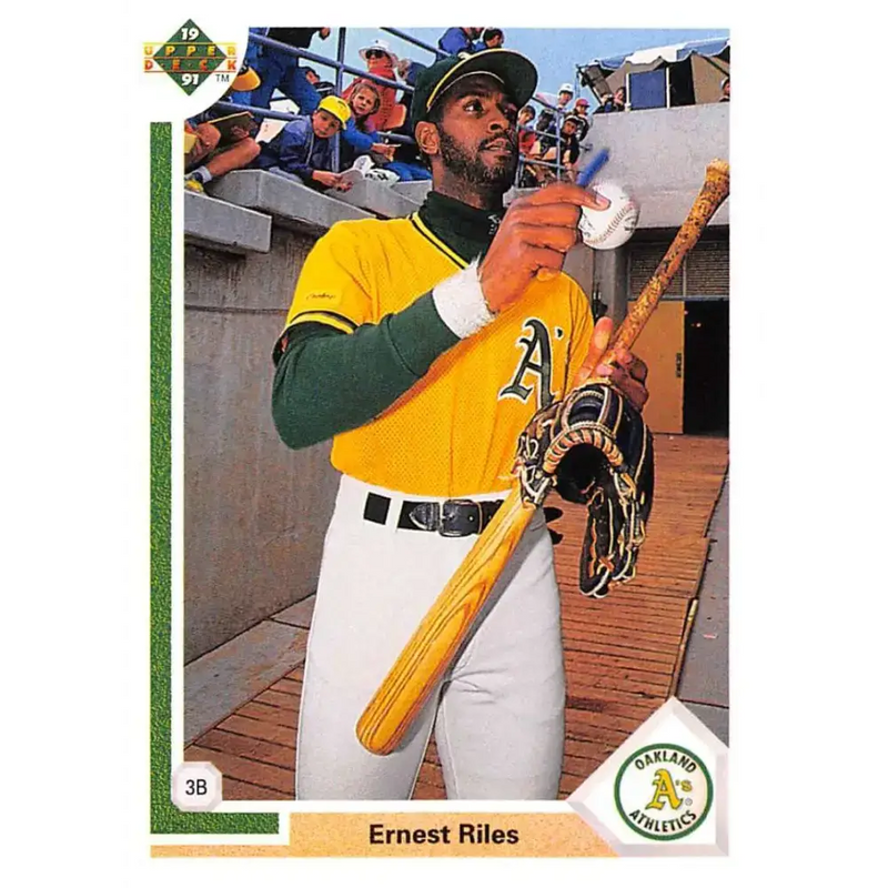 1991 Upper Deck #780 Ernest Riles EX Excellent Oakland Athletics Baseball Card - Baseball Card Single