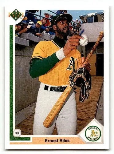 Ernest Riles Oakland baseball card from 1991 Upper Deck #780 featuring Oakland Athletics
