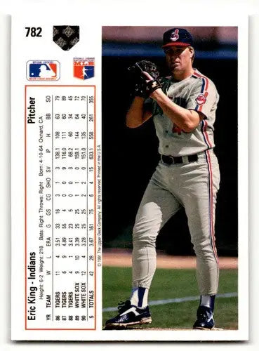 Baseball card featuring Eric King Cleveland Indians from 1991 Upper Deck collection